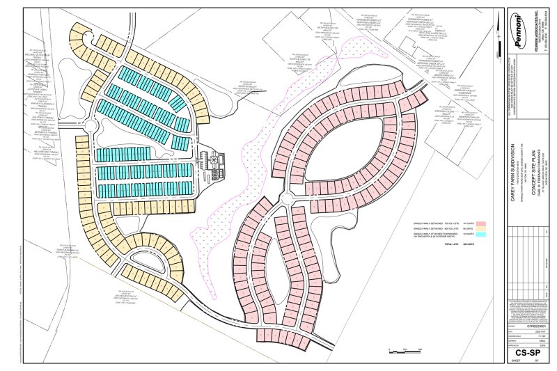 The proposed layout of the Carey Farm development. SUBMITTED PHOTO